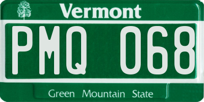 VT license plate PMQ068