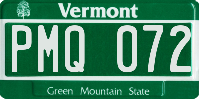 VT license plate PMQ072