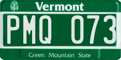 VT license plate PMQ073