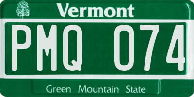 VT license plate PMQ074