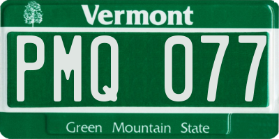 VT license plate PMQ077