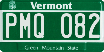 VT license plate PMQ082