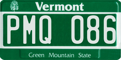 VT license plate PMQ086