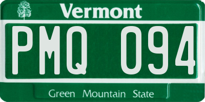 VT license plate PMQ094