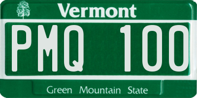 VT license plate PMQ100
