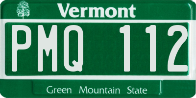 VT license plate PMQ112