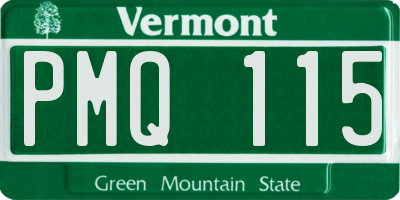 VT license plate PMQ115