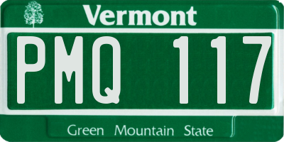 VT license plate PMQ117
