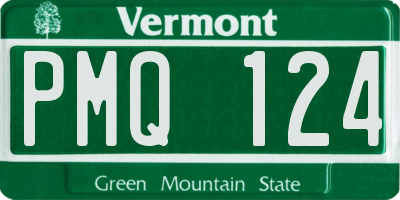 VT license plate PMQ124