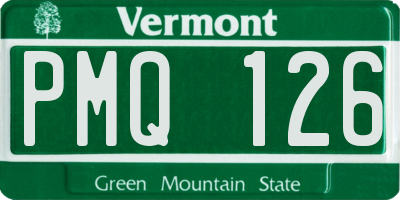 VT license plate PMQ126