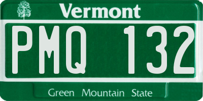 VT license plate PMQ132