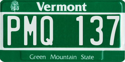 VT license plate PMQ137