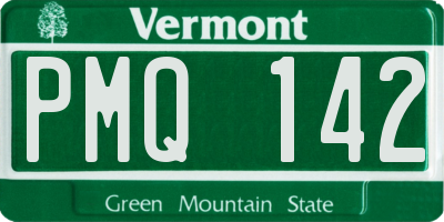VT license plate PMQ142