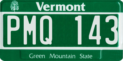 VT license plate PMQ143