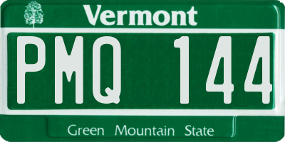 VT license plate PMQ144