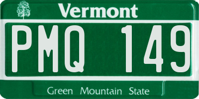 VT license plate PMQ149