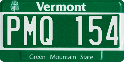 VT license plate PMQ154