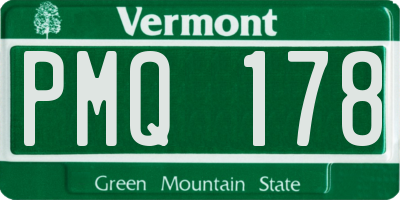 VT license plate PMQ178