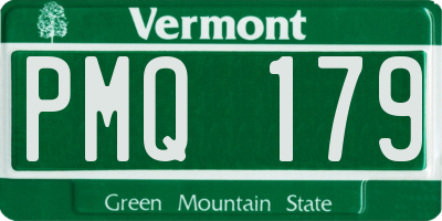 VT license plate PMQ179