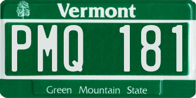 VT license plate PMQ181