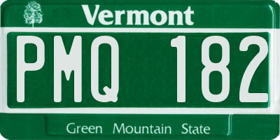 VT license plate PMQ182