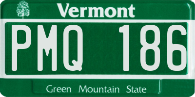 VT license plate PMQ186