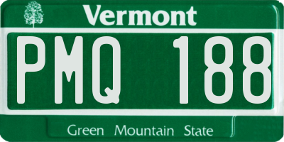 VT license plate PMQ188