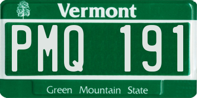 VT license plate PMQ191