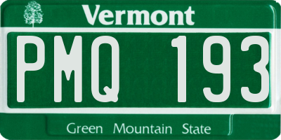 VT license plate PMQ193