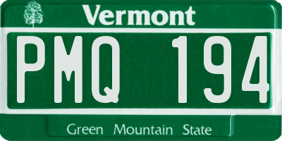 VT license plate PMQ194