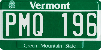 VT license plate PMQ196