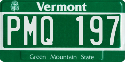 VT license plate PMQ197