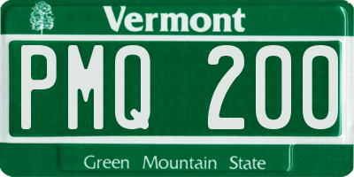 VT license plate PMQ200