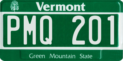VT license plate PMQ201