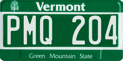 VT license plate PMQ204