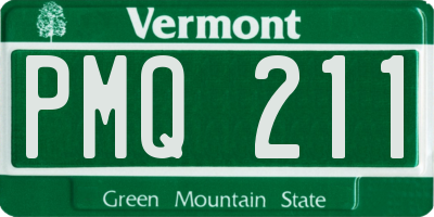 VT license plate PMQ211
