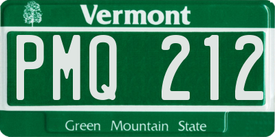 VT license plate PMQ212