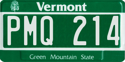 VT license plate PMQ214