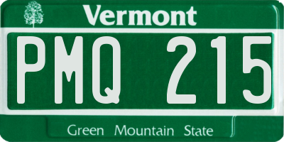 VT license plate PMQ215