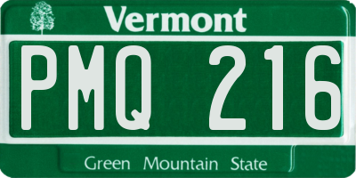 VT license plate PMQ216