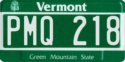 VT license plate PMQ218