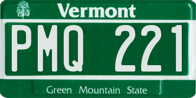VT license plate PMQ221
