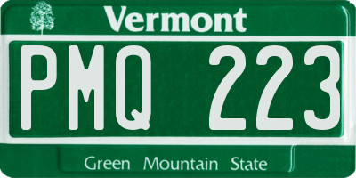 VT license plate PMQ223