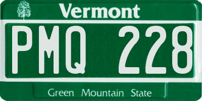 VT license plate PMQ228