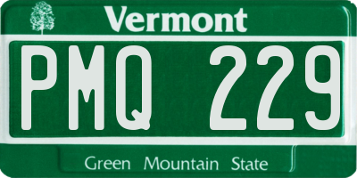 VT license plate PMQ229