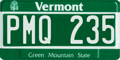 VT license plate PMQ235