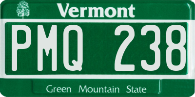 VT license plate PMQ238