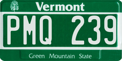 VT license plate PMQ239
