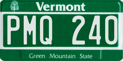 VT license plate PMQ240