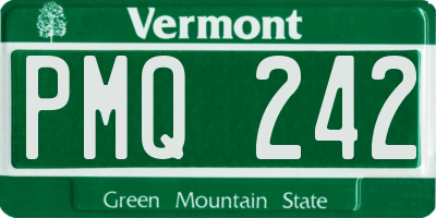 VT license plate PMQ242